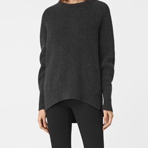 ALL SAINTS LARGE CHARCOAL SWEATER
